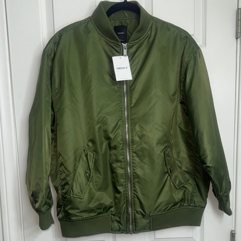 Forever 21 Olive Bomber Jacket for Men